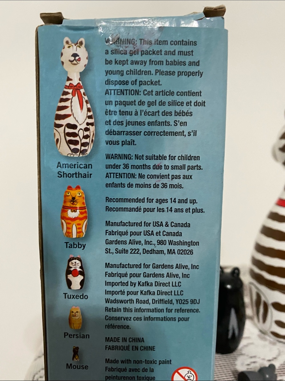 Hand-Painted Wooden Nesting Cats and a Mouse - Picture 2 of 8